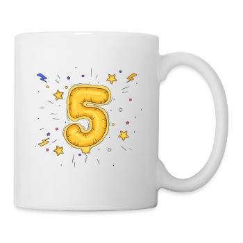 5th Birthday girl boys, 5 years old, Anniversary 5 - Mug - white - Right