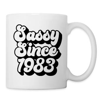frech seit 1983, Geschenk zum 40. Geburtstag 40 Jahre alt - Tasse - Weiß - Rechts