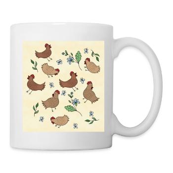 Hühner - Tasse - Weiß - Rechts