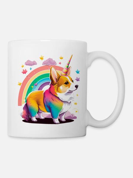 Einhorn Corgi - Tasse - Weiß