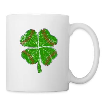 St Patrick’s day, Shamrock, Clover Distressed - Mug - white - Right