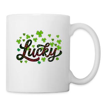 Lucky St Patricks Day, trèfle léopard - Mug blanc - blanc - Droite