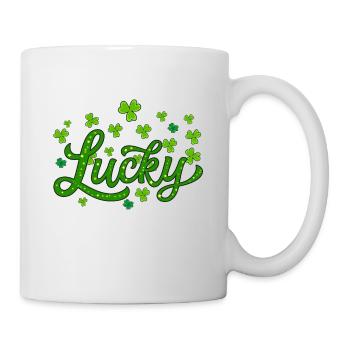 Lucky St Patricks Day, trèfle léopard - Mug blanc - blanc - Droite