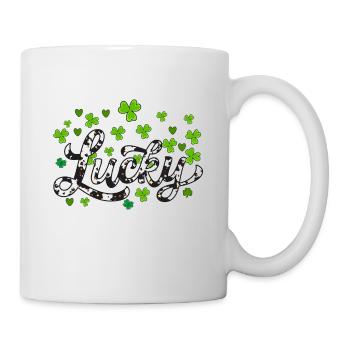 Lucky St Patricks Day, trèfle léopard - Mug blanc - blanc - Droite
