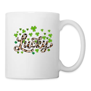 Lucky St Patricks Day, trèfle léopard - Mug blanc - blanc - Droite