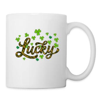 Lucky St Patricks Day, trèfle léopard - Mug blanc - blanc - Droite