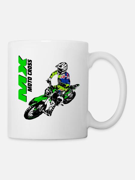 Moto Cross - Motocross - Supercross - MX - SX - Tasse - Weiß