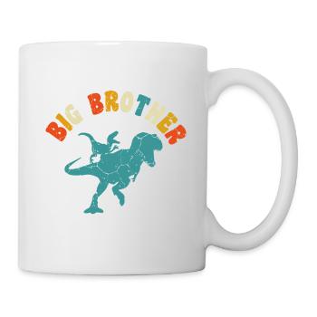 Beförderung zum Big Brother Dinosaurier Geschenk, Big Brother - Tasse - Weiß - Rechts