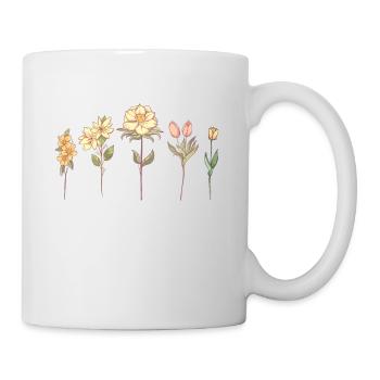 Wildblumen, Blumen Pflanzen Botanik, Damen - Tasse - Weiß - Rechts