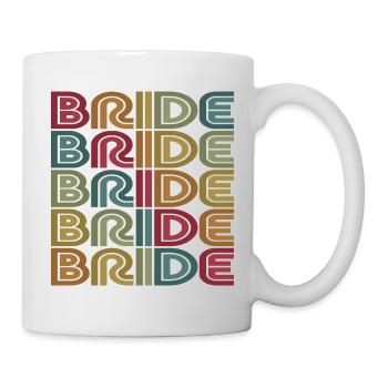 Retro Bride Matching Mariage Couple Fiançailles - Mug blanc - blanc - Droite
