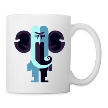 Chachou l'éléphant bleu - Mug blanc - blanc - Droite