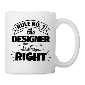 DESIGNER lustiges Geschenk - Tasse - Weiß - Rechts