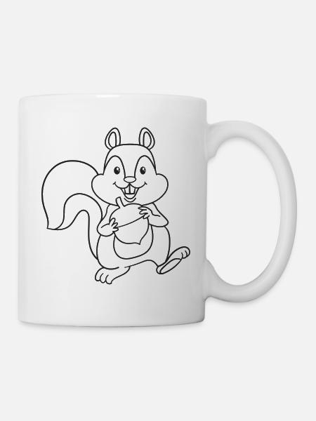 Eichhörnchen, Nagetiere, Geschenk, Geschenkidee - Tasse - Weiß