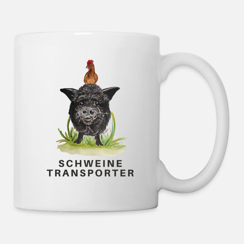 Schweine Transporter - Tasse - Weiß