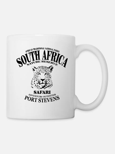 Südafrika - Leopard - Tasse - Weiß