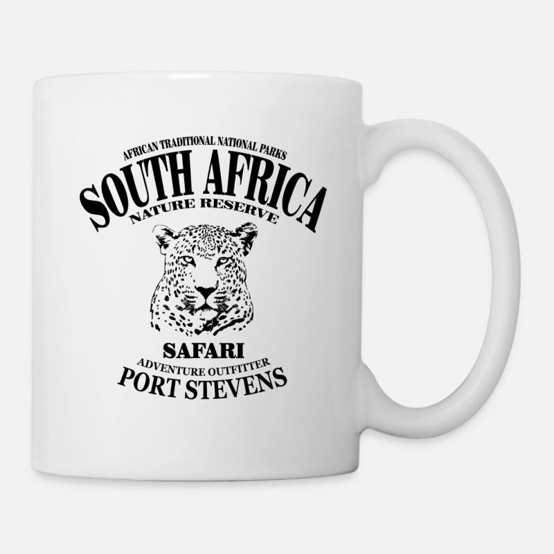Südafrika - Leopard - Tasse - Weiß