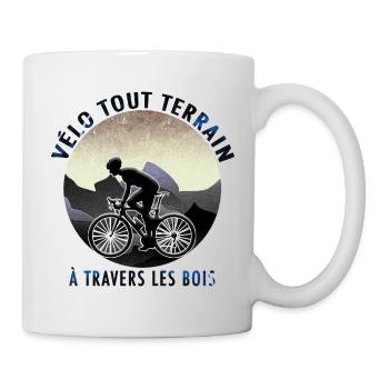 Vélo tout terrain à travers les bois - Mug blanc - blanc - Droite