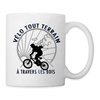 Vélo tout terrain à travers les bois - Mug blanc - blanc - Droite