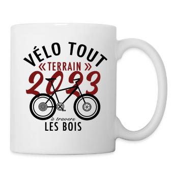 Vélo tout terrain à travers les bois - Mug blanc - blanc - Droite