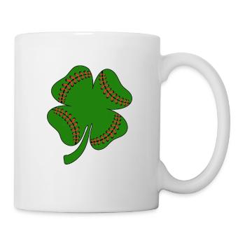 Baseball St Patricks Day, Leaf Clover, Kleeblatt - Tasse - Weiß - Rechts