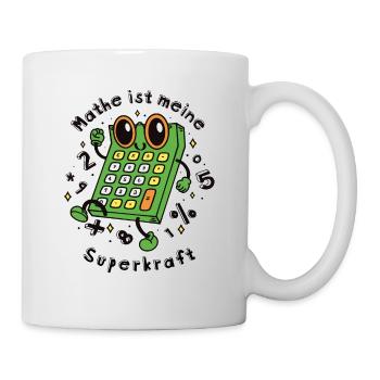 Mathe ist meine Superkraft - Mathematik macht Spaß - Tasse - Weiß - Rechts