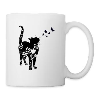 Blumenkatze, Blumentier, niedliche Katze, Katze, Katzenliebe - Tasse - Weiß - Rechts