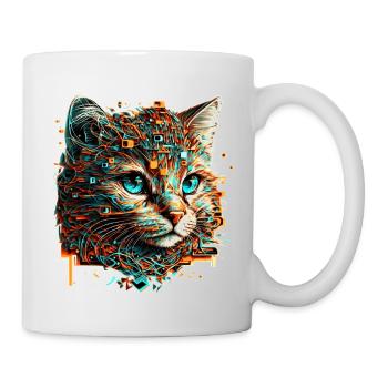 Baby Kitten Cat Face en optique vectorielle - Mug blanc - blanc - Droite