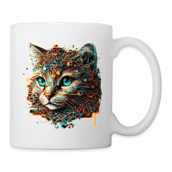 Cat's head from a young kitten as a baby cat - Mug - white - Right