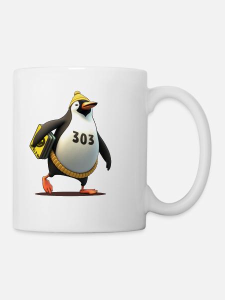 Vinyl Pingu - Tasse - Weiß