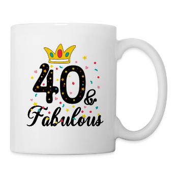 vierzig Geburtstags-T-Shirts, 40. Geburtstags-Shirts - Tasse - Weiß - Rechts