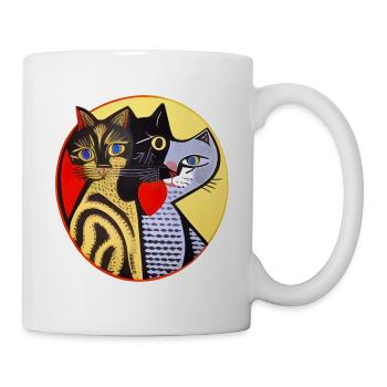 katzen 240red - Tasse - Weiß - Rechts