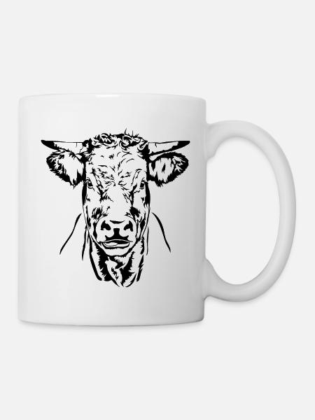 Kuh Ochse Bulle Portrait Weide Tier Wilsigns - Tasse - Weiß