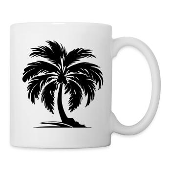Palme Silhouette Symbol - Tasse - Weiß - Rechts