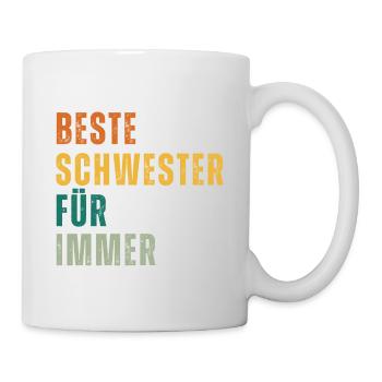 Lustiges Beste Schwestes T-Shirt Designs - Tasse - Weiß - Rechts