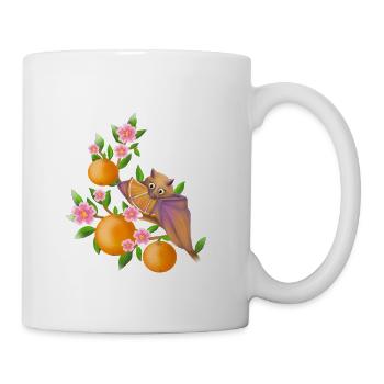 Flying fox with ripe fruits oranges - Mug - white - Right