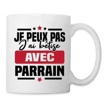 Je peux pas j ai bêtise avec parrain - Mug blanc - blanc - Droite