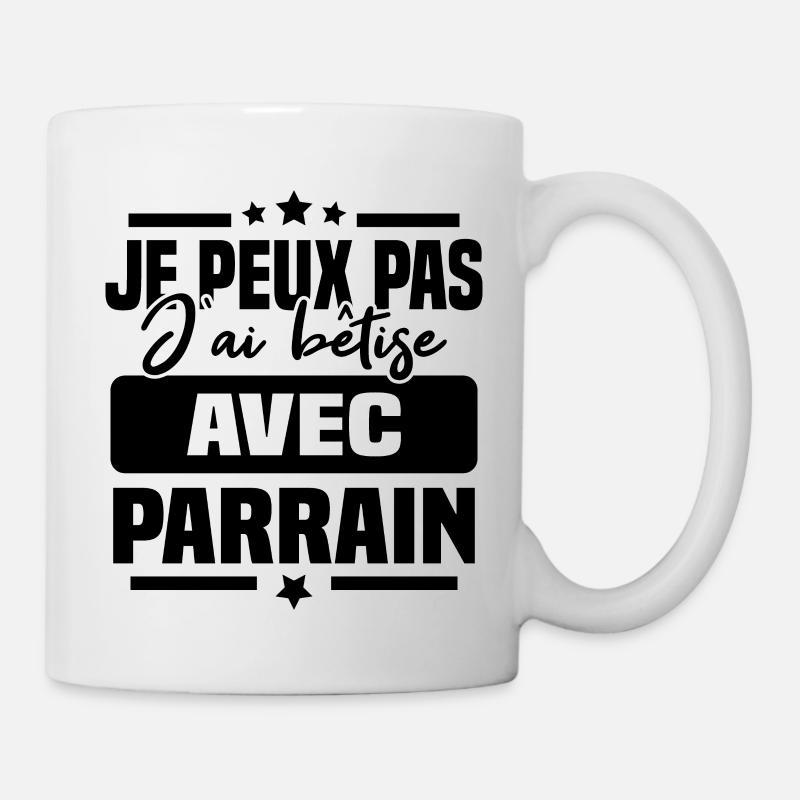 Je peux pas j ai bêtise avec parrain - Mug blanc - blanc