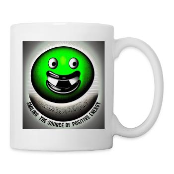 Illustration d'un Sourire stylisé vert lumineux - Mug blanc - blanc - Droite