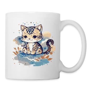 Little baby cat on clouds. - Mug - white - Right