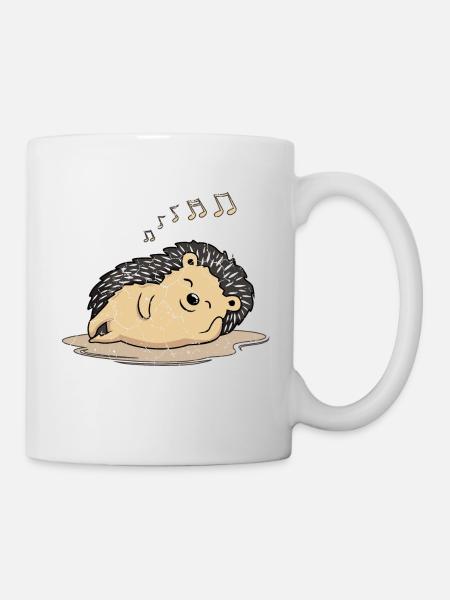 Hérisson, hérisson détendez-vous et profitez de la musique - Mug blanc - blanc