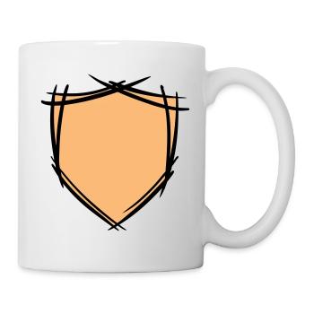 Symbole de bouclier / blason. Dessiné à la main. Modèle - Mug blanc - blanc - Droite