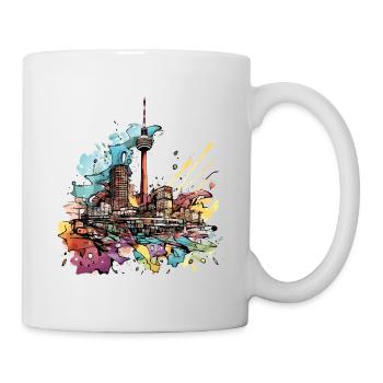 Berlin Deutschland Stadt Skyline Splash Cartoon - Tasse - Weiß - Rechts
