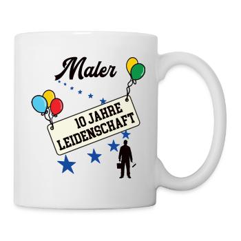 Maler Jubiläum 10 Jahre 10. jähriges bester 10th - Tasse - Weiß - Rechts