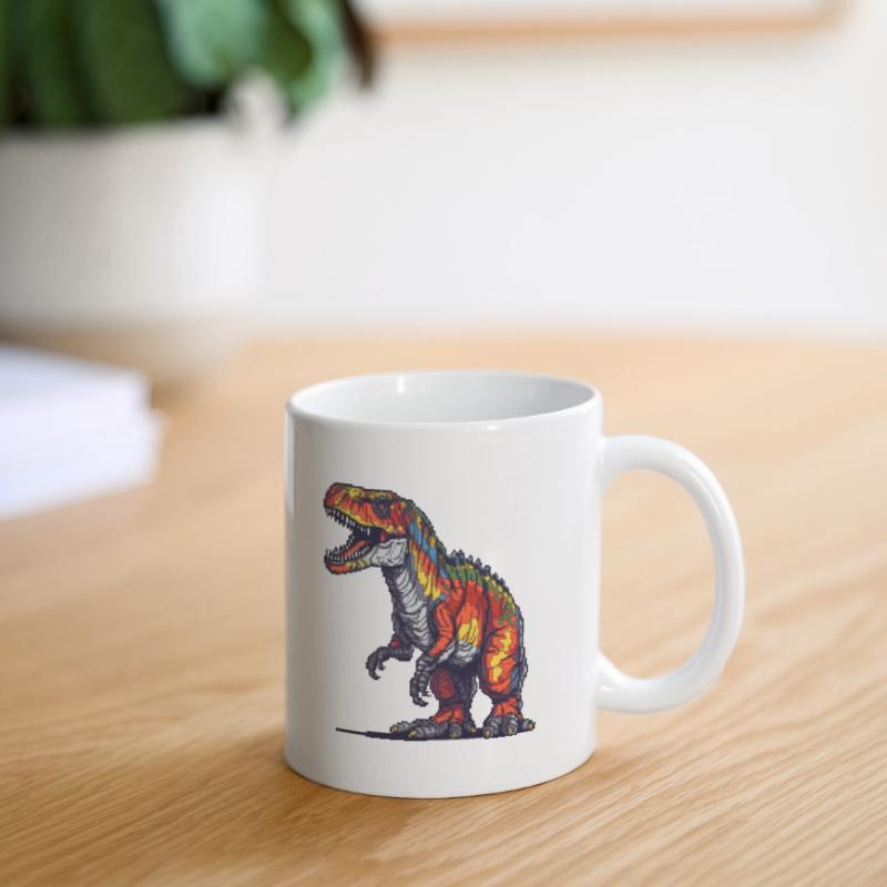 Dino in Retro Pixel Grafik 8-Bit oder 16-Bit Tasse