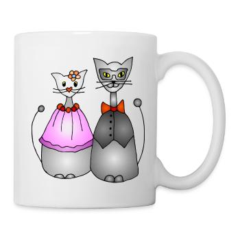 Katzen - Tasse - Weiß - Rechts
