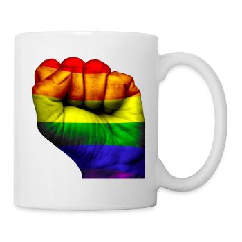 Fist Gay flag - Mug blanc - blanc - Droite
