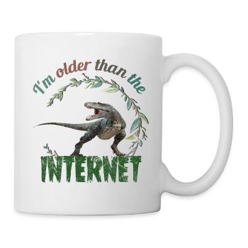 I'm older than the Internet + Dinosaur retro - Mug - white - Right