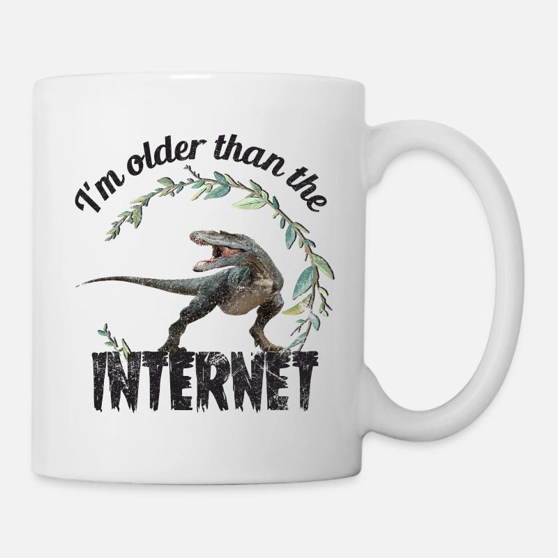 I’m older than the Internet + Dinosaur retro - Tasse - Weiß