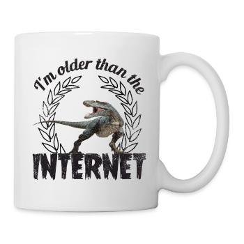 I’m older than the Internet + Dinosaur retro - Tasse - Weiß - Rechts