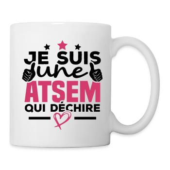 Je suis une ATSEM qui déchire - Mug blanc - blanc - Droite